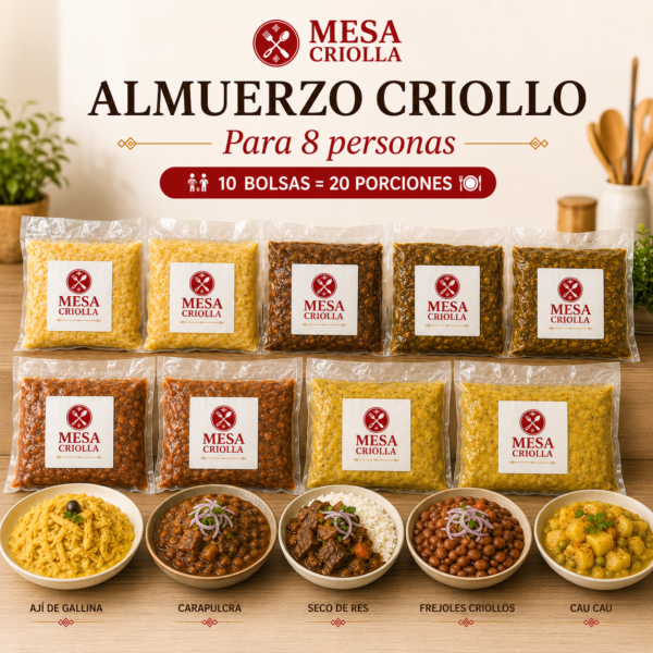 3. Almuerzo Criollo para 8 Personas